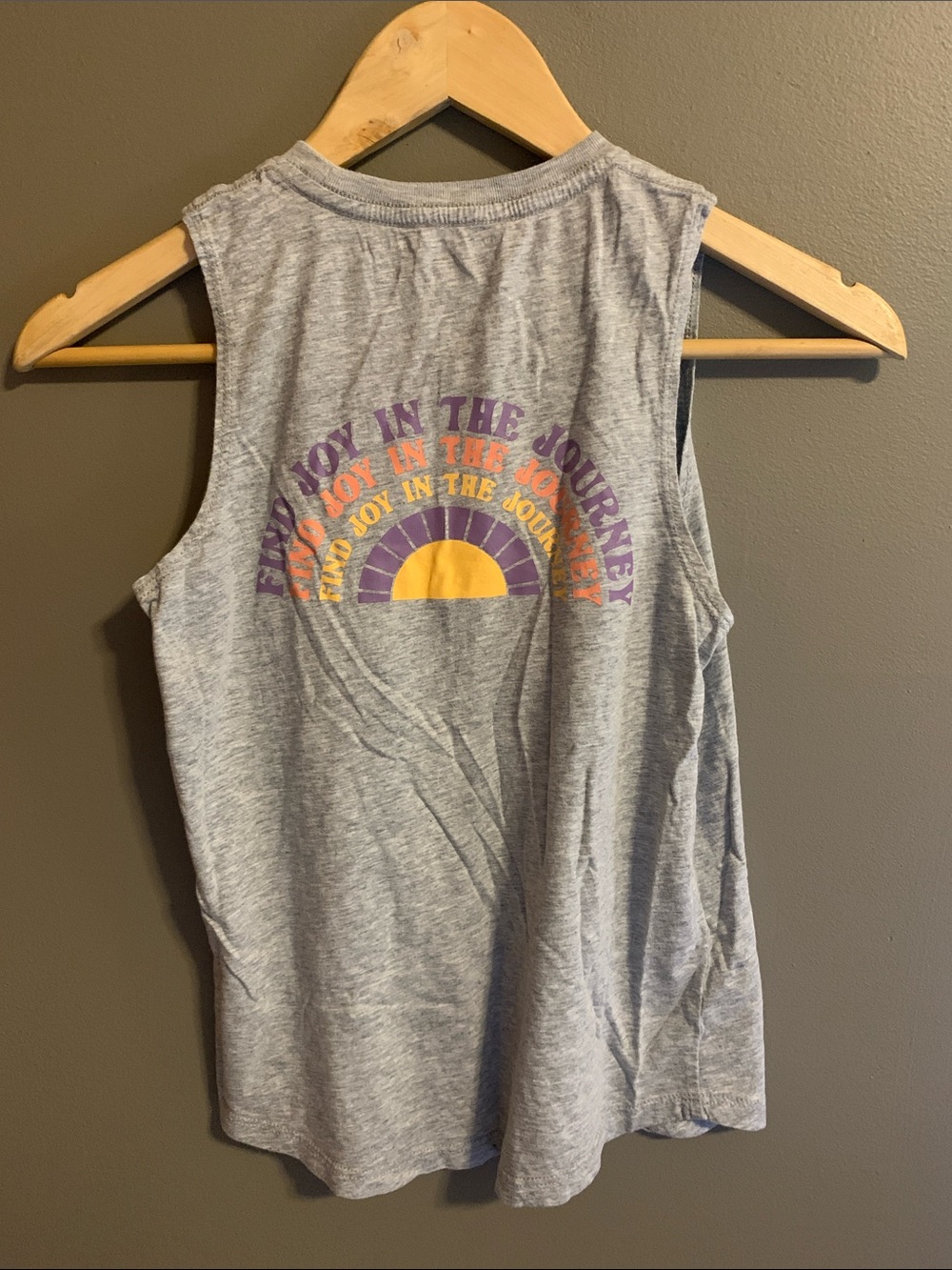 Spiritual Gangster Light Grey Tank with Purple and Gold Sunrise - Picture 4 of 4